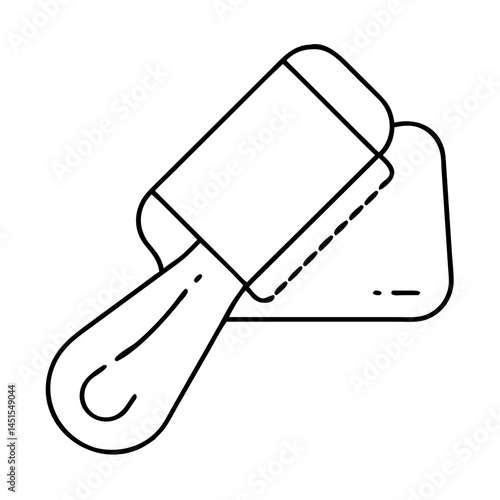 dough scraper icon, dough scraper line art - simple line art of dough scraper, perfect for dough scraper logos and icons