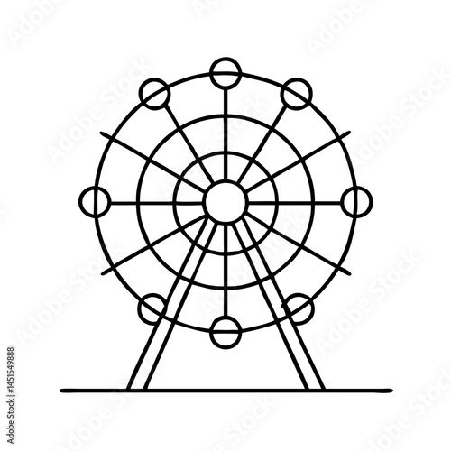 ferris wheel icon, ferris wheel line art - simple line art of ferris wheel, perfect for ferris wheel logos and icons