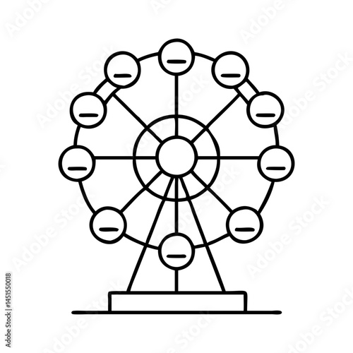 ferris wheel lights icon, ferris wheel lights line art - simple line art of ferris wheel lights, perfect for ferris wheel lights logos and icons