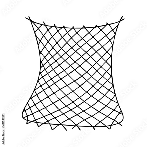 fish net icon, fish net line art - simple line art of fish net, perfect for fish net logos and icons
