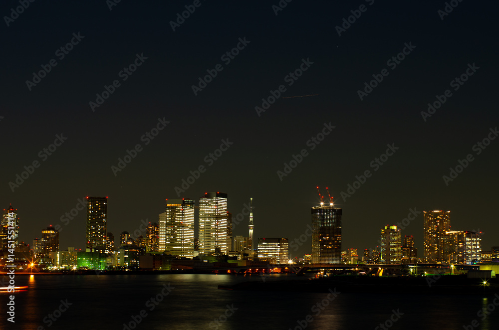 Obraz premium お台場、東京湾岸の夜景