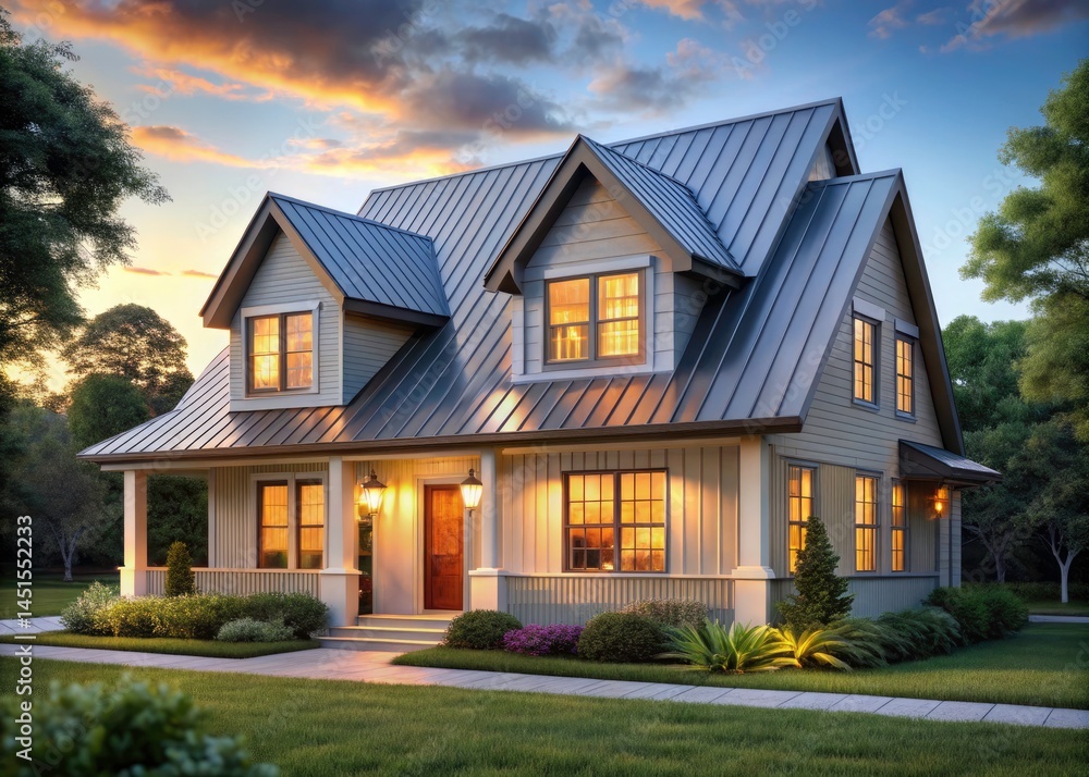 Stunning Architectural Photography: Double Dormer Window & Standing Seam Metal Roof - House Exterior Design Stunning Architectural Photography: Double Dormer Window & Standing Seam Metal Roof - House Exterior Design