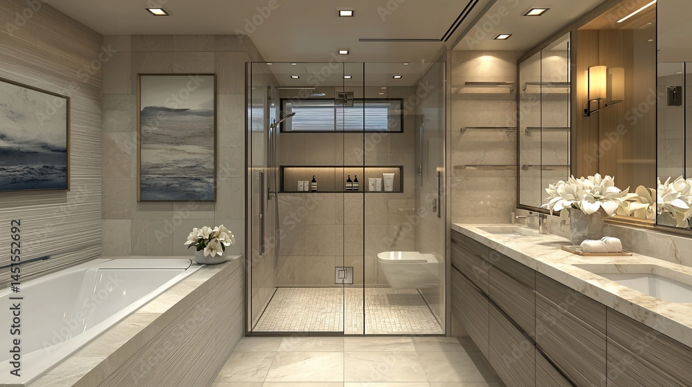 Fototapeta premium Luxurious modern bathroom design