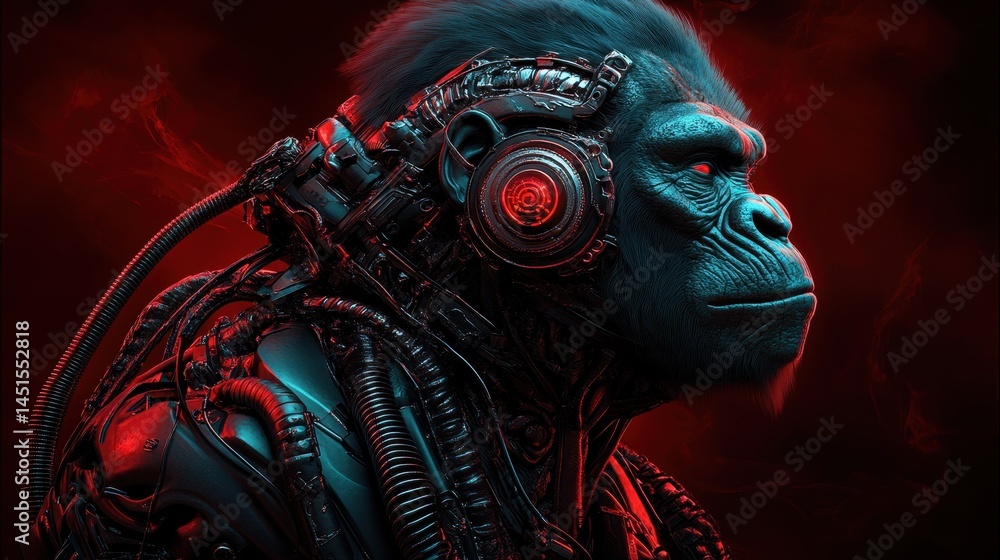 Cybernetic gorilla profile art Cybernetic gorilla profile art
