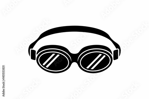 Swimming Goggles icon silhouette vector illustration