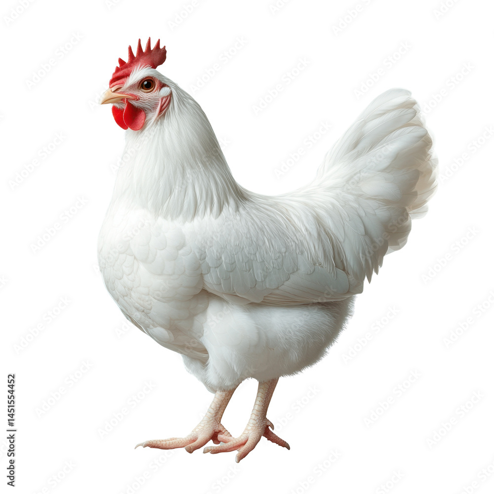 Fototapeta premium White broiler chicken isolated on transparent background 