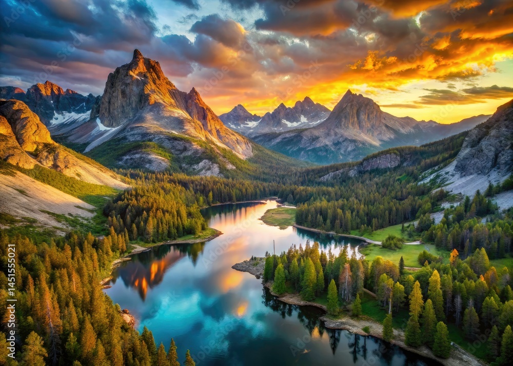 Obraz premium Stunning Sierra Nevada Mountain Drone Photography: Aerial Views, Peaks, Landscapes, Nature
