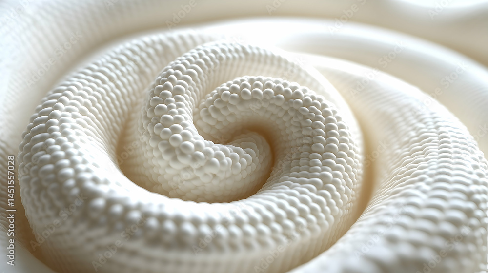 Fototapeta premium White fabric spiral texture closeup