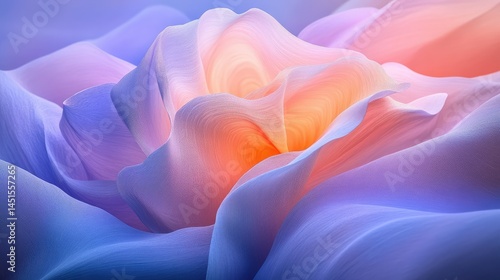 Abstract floral folds in pastel colors.  Soft, flowing, ethereal forms