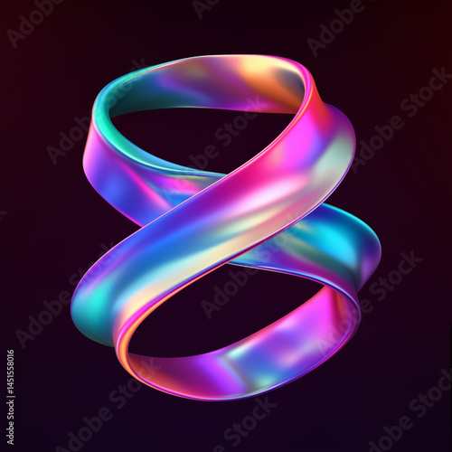 Twisted holographic multicolor shape rainbow lines