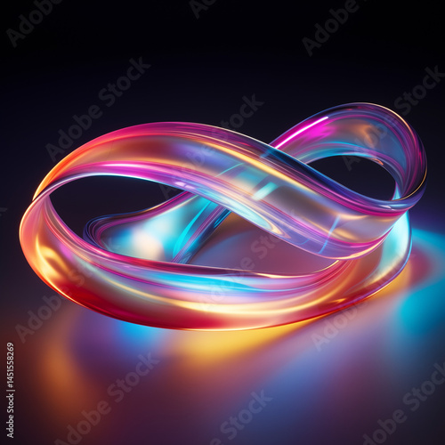 Twisted holographic multicolor shape rainbow lines