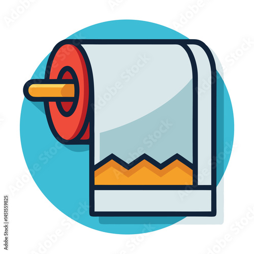 bathroom paper towels flat icon vector