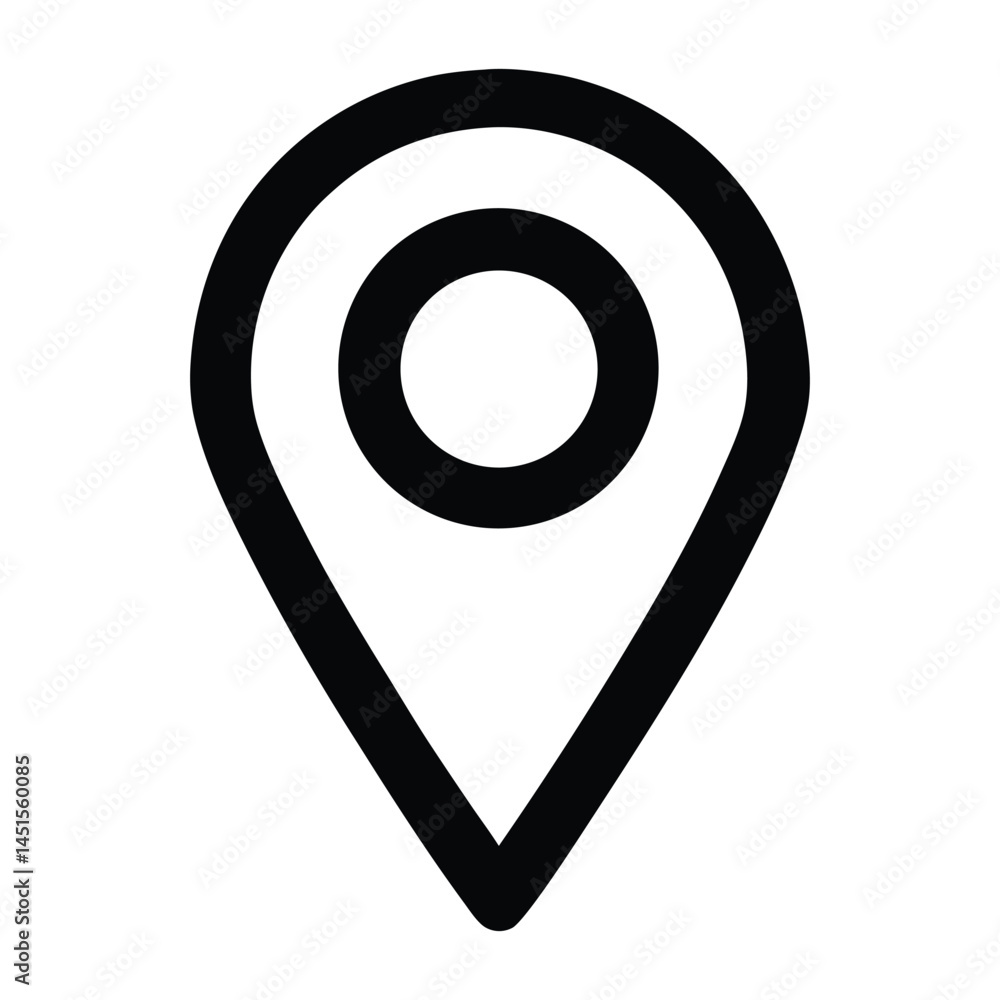 black outline vector icon of a location pin black outline vector icon of a location pin