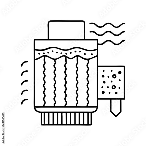 aquarium filter icon, aquarium filter line art - simple line art of aquarium filter, perfect for aquarium filter logos and icons