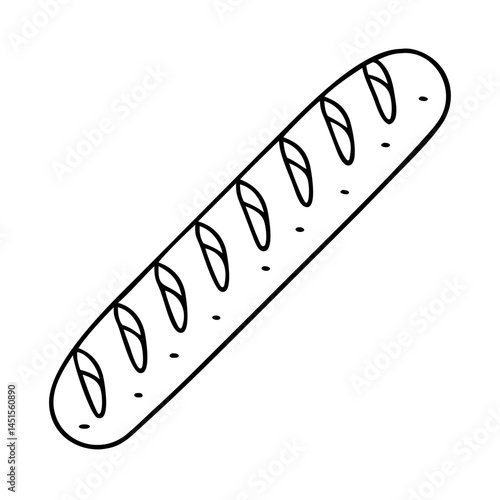 baguette icon, baguette line art - simple line art of baguette, perfect for baguette logos and icons