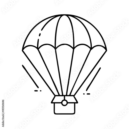 battle royale parachute icon, battle royale parachute line art - simple line art of battle royale parachute, perfect for battle royale parachute logos and icons