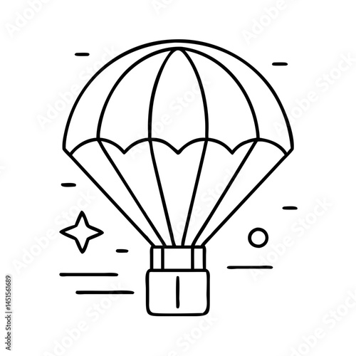 battle royale parachute icon, battle royale parachute line art - simple line art of battle royale parachute, perfect for battle royale parachute logos and icons