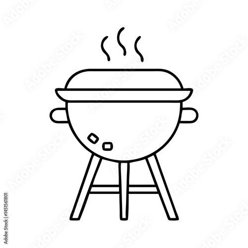 bbq charcoal chimney icon, bbq charcoal chimney line art - simple line art of bbq charcoal chimney, perfect for bbq charcoal chimney logos and icons