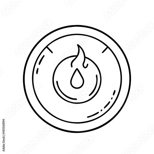 bbq flame control knob icon, bbq flame control knob line art - simple line art of bbq flame control knob, perfect for bbq flame control knob logos and icons