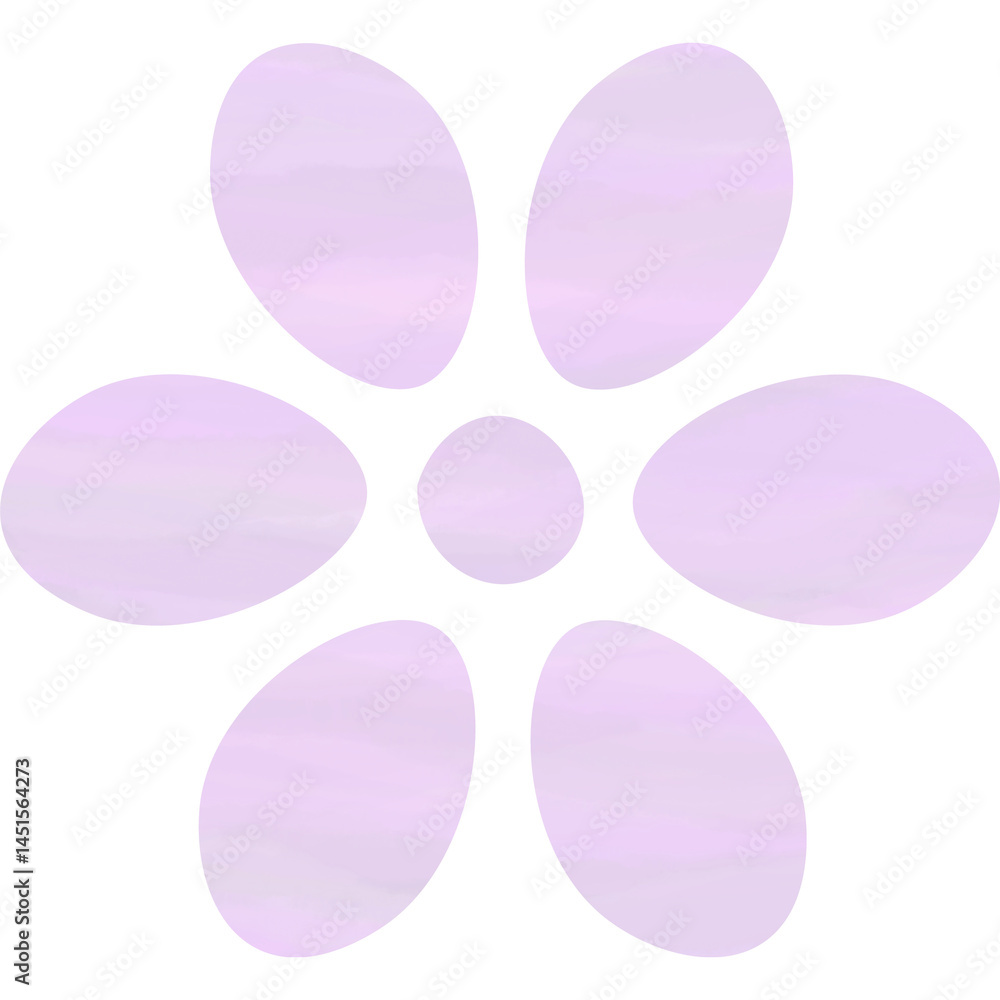 Clip art image of flower-shaped icon with beautiful watercolor pattern Clip art image of flower-shaped icon with beautiful watercolor pattern