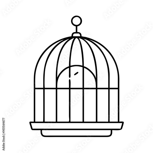 birdcage icon, birdcage line art - simple line art of birdcage, perfect for birdcage logos and icons