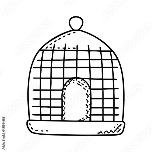 birdcage icon, birdcage line art - simple line art of birdcage, perfect for birdcage logos and icons