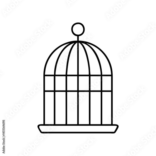 birdcage icon, birdcage line art - simple line art of birdcage, perfect for birdcage logos and icons