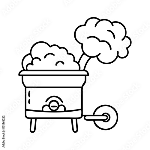 candy floss machine icon, candy floss machine line art - simple line art of candy floss machine, perfect for candy floss machine logos and icons