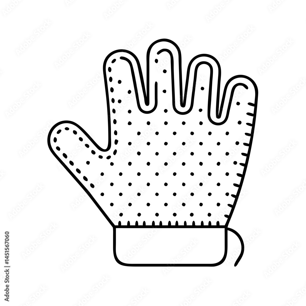 Obraz premium cat grooming glove icon, cat grooming glove line art - simple line art of cat grooming glove, perfect for cat grooming glove logos and icons