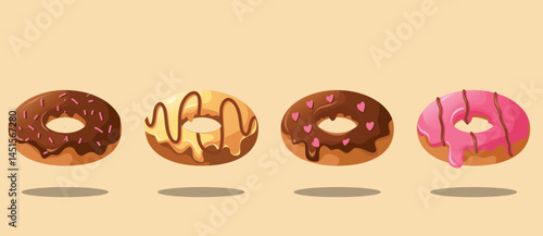illustration of donuts with various flavors