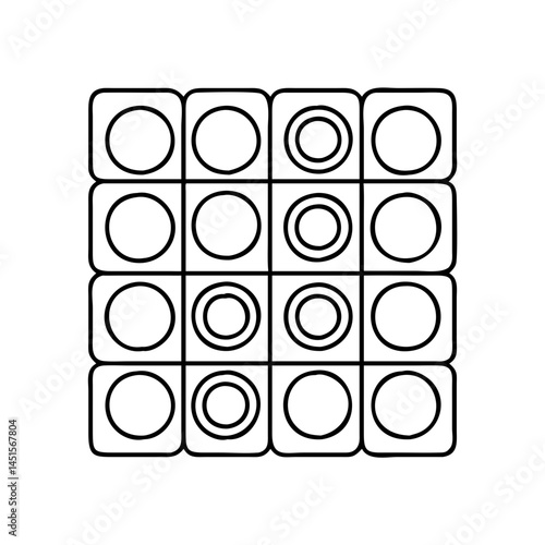 checkers pieces icon, checkers pieces line art - simple line art of checkers pieces, perfect for checkers pieces logos and icons