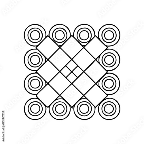 checkers pieces icon, checkers pieces line art - simple line art of checkers pieces, perfect for checkers pieces logos and icons