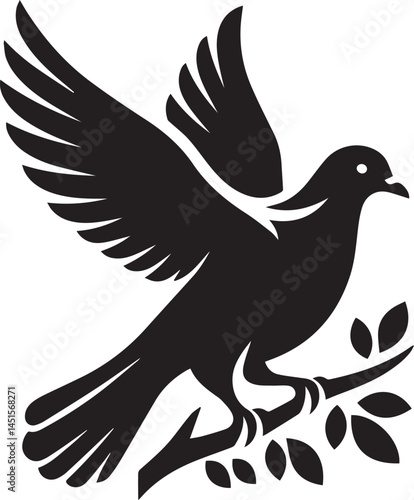 Beautiful Black Pigeon Vector Silhouette Art This Is An Editable And Printable Vector Eps File
