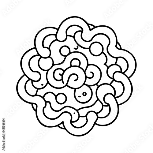 funnel cake icon, funnel cake line art - simple line art of funnel cake, perfect for funnel cake logos and icons