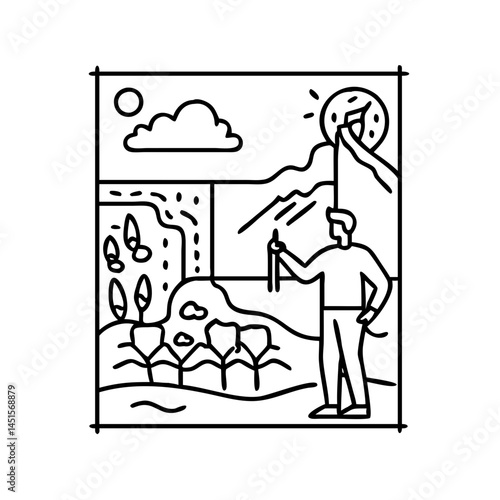 mural painting icon, mural painting line art - simple line art of mural painting, perfect for mural painting logos and icons