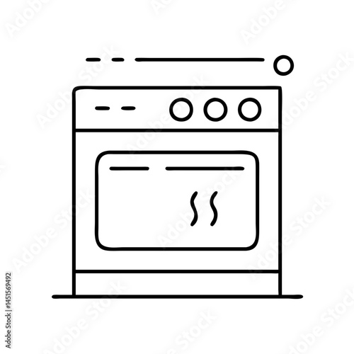 oven icon, oven line art - simple line art of oven, perfect for oven logos and icons