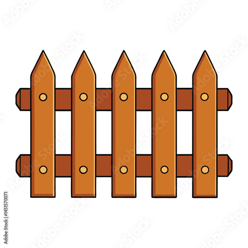 wooden fence isolated on white