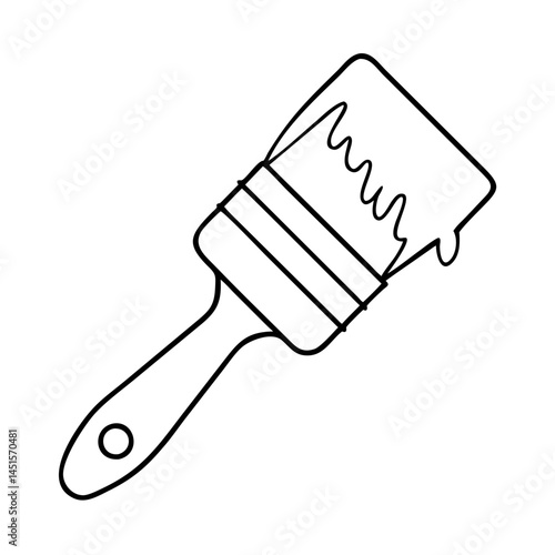 paintbrush with metallic paint icon, paintbrush with metallic paint line art - simple line art of paintbrush with metallic paint, perfect for paintbrush with metallic paint logos and icons