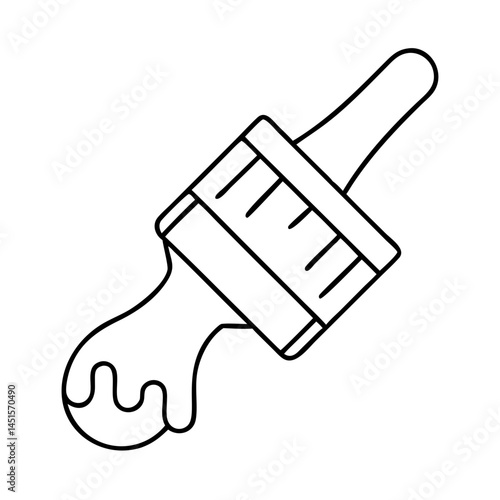 paintbrush with metallic paint icon, paintbrush with metallic paint line art - simple line art of paintbrush with metallic paint, perfect for paintbrush with metallic paint logos and icons
