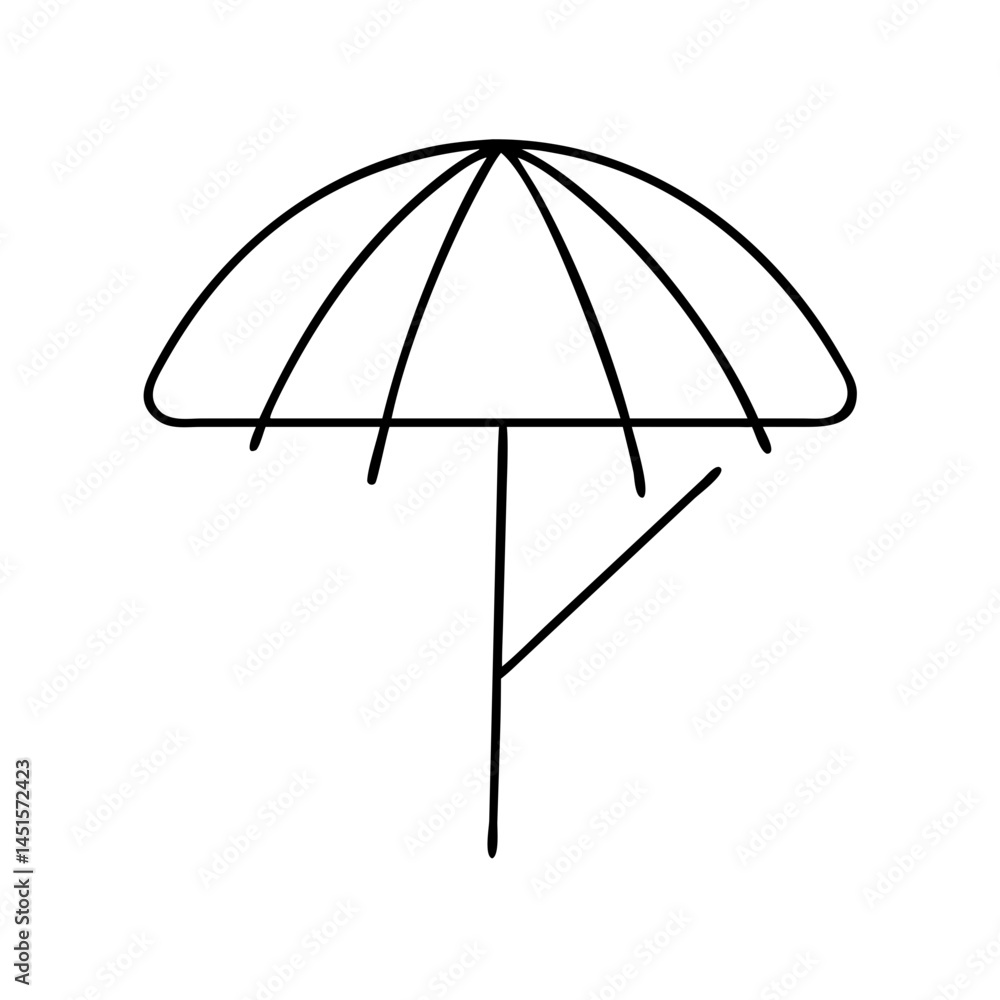 parasol icon, parasol line art - simple line art of parasol, perfect for parasol logos and icons parasol icon, parasol line art - simple line art of parasol, perfect for parasol logos and icons