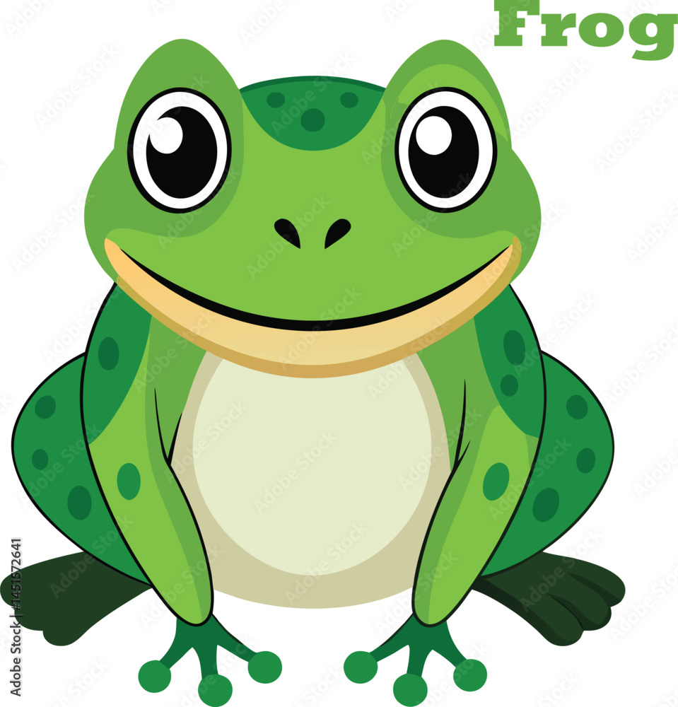 Fototapeta premium green frog cartoon