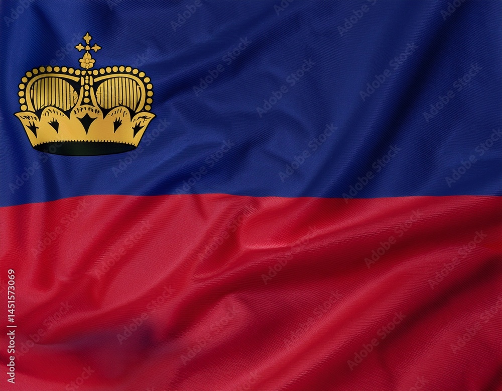 Close-up with the Liechtenstein flag