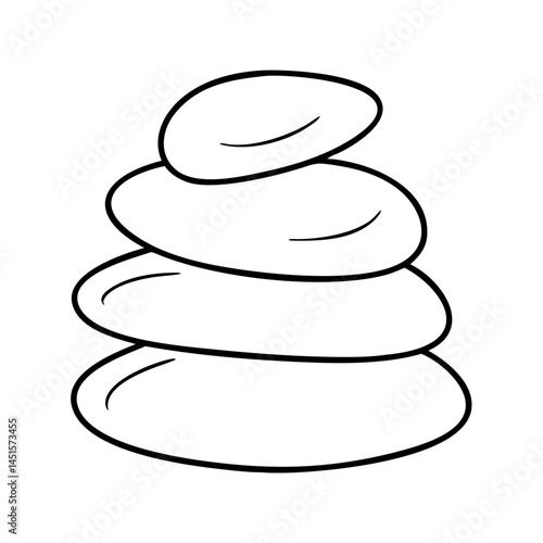 pebble rock stack icon, pebble rock stack line art - simple line art of pebble rock stack, perfect for pebble rock stack logos and icons