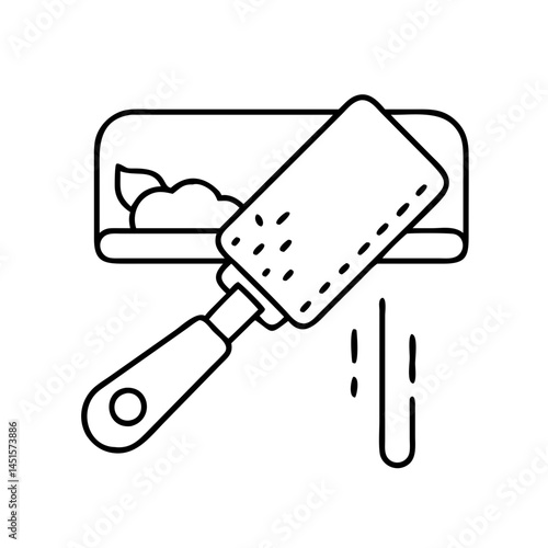 pet hair lint roller icon, pet hair lint roller line art - simple line art of pet hair lint roller, perfect for pet hair lint roller logos and icons