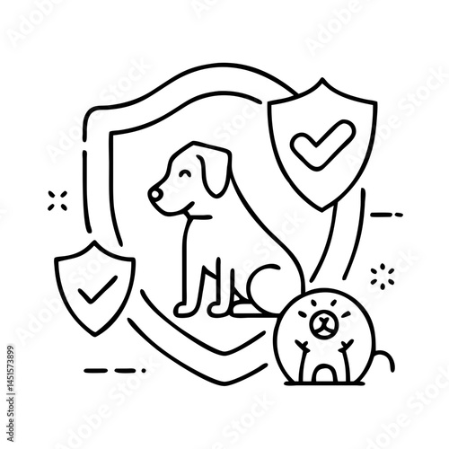 pet insurance icon, pet insurance line art - simple line art of pet insurance, perfect for pet insurance logos and icons