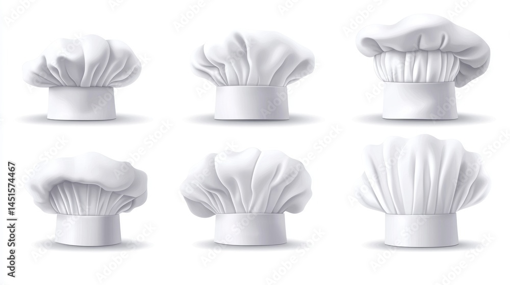 Realistic chef hats collection Realistic chef hats collection