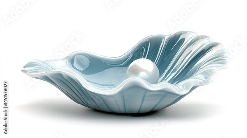 Elegant pearl nestled in a stylized seashell