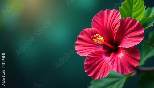 Wallpaper Mural Bold blooming hibiscus, tropical foliage, vibrant colors , bold, jungle Torontodigital.ca