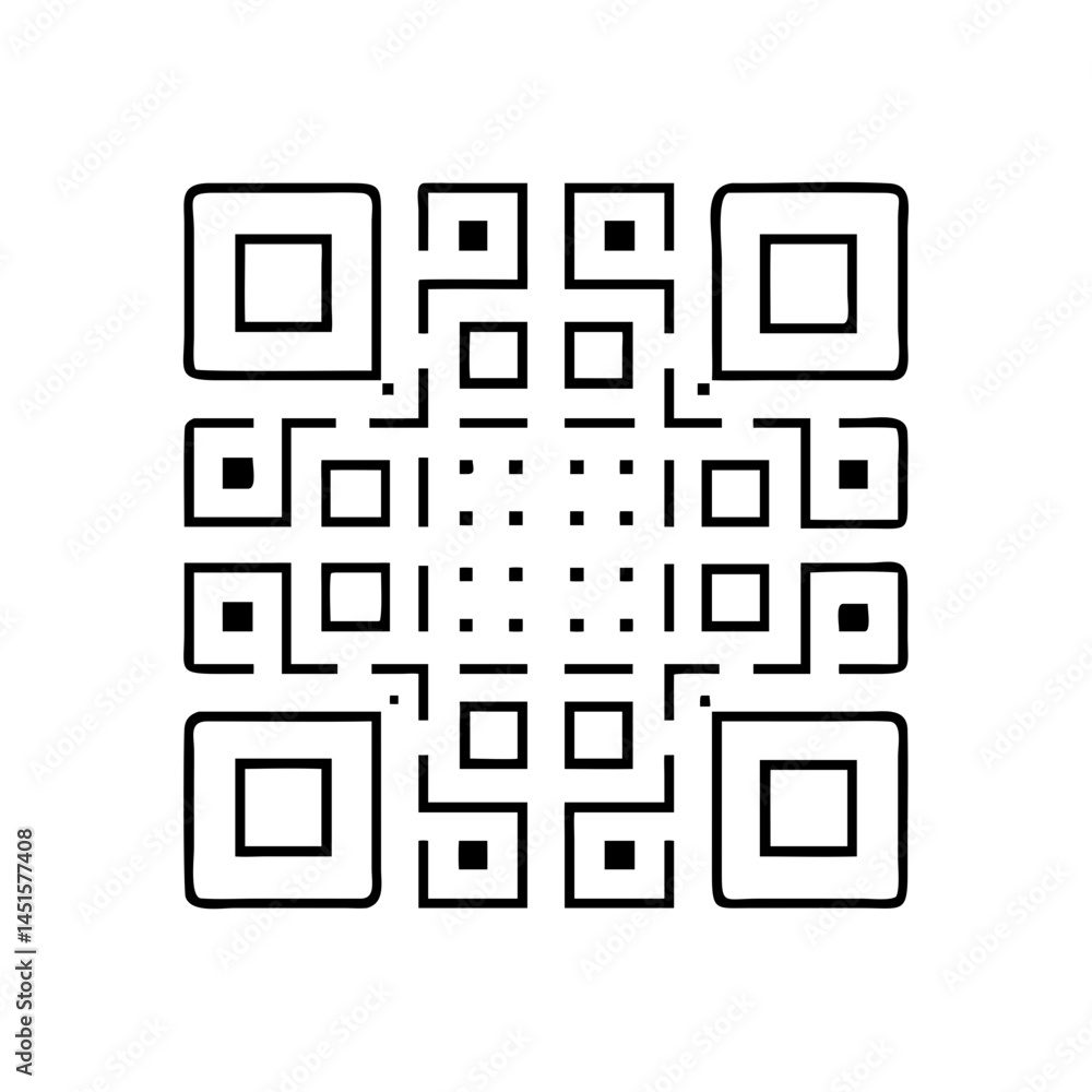 qr code icon, qr code line art - simple line art of qr code, perfect for qr code logos and icons qr code icon, qr code line art - simple line art of qr code, perfect for qr code logos and icons