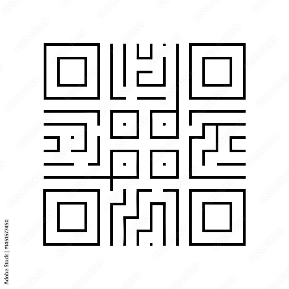 qr code icon, qr code line art - simple line art of qr code, perfect for qr code logos and icons qr code icon, qr code line art - simple line art of qr code, perfect for qr code logos and icons